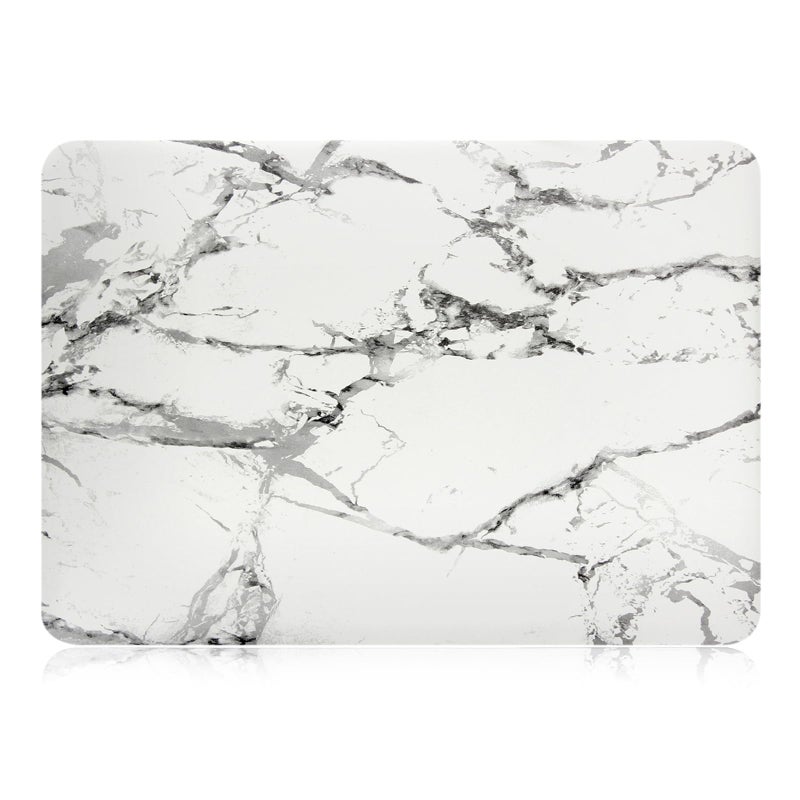UESWILL Marble Pattern Smooth Hard Case Cover Compatible with MacBook Pro 15 inch with Retina Display (NO Touch Bar, NO CD-ROM) Model A1398 + Microfibre Cleaning Cloth, (White/Grey) - Image 3